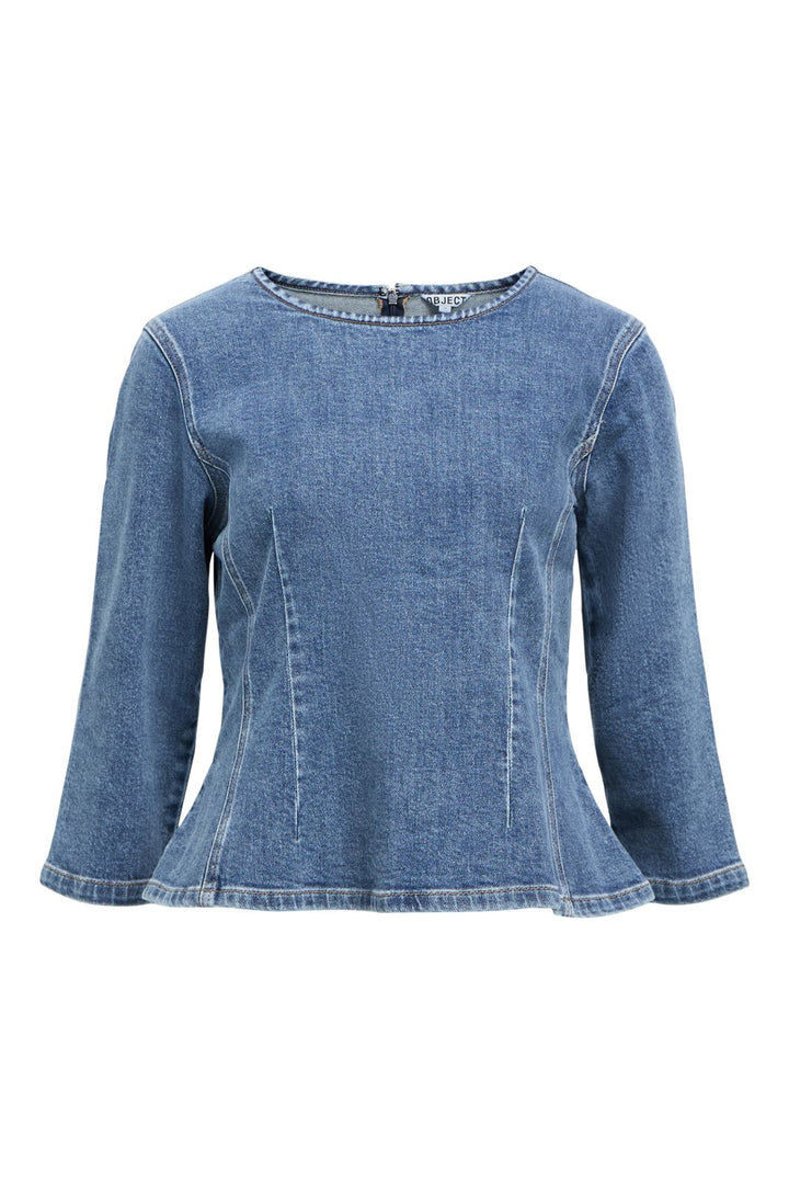 Object - Objrosie 2/4 Re Sculpture Top Aw Fair 25 - 5000973 Medium Blue Denim