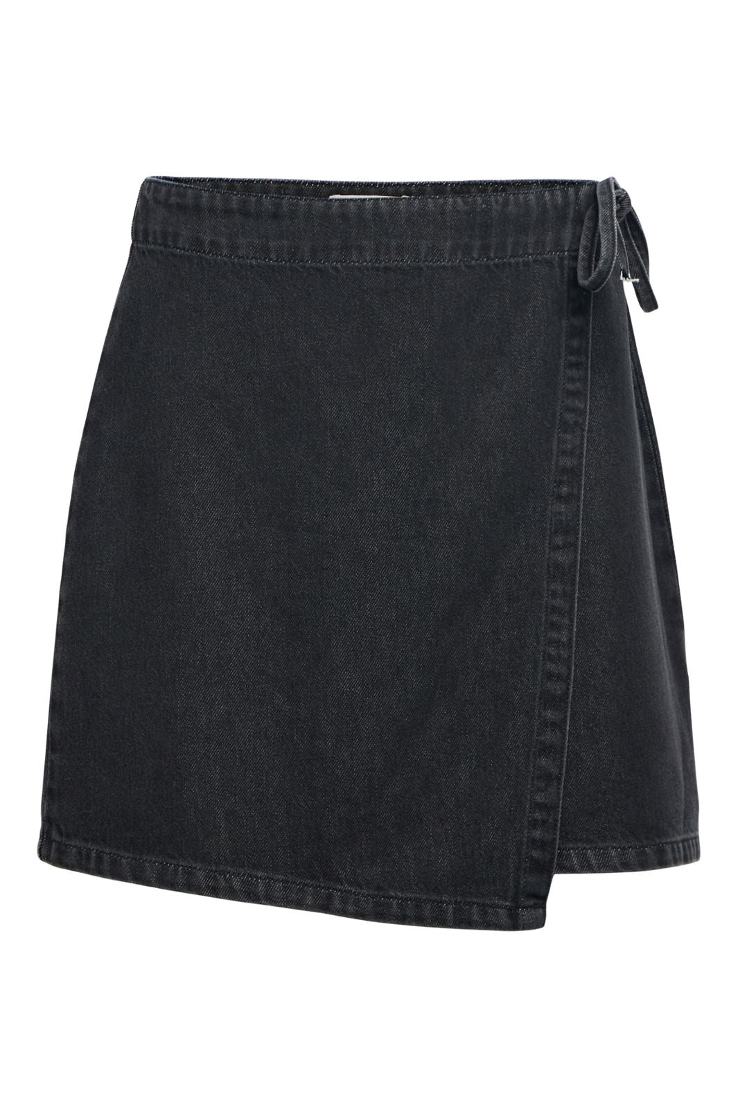 Object - Objrosie Denim Short Wrap Skirt - 5045877 Black Denim