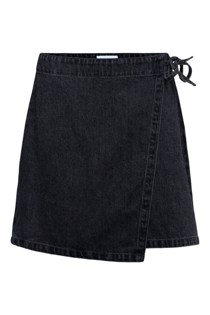 Object - Objrosie Denim Short Wrap Skirt - 5045877 Black Denim