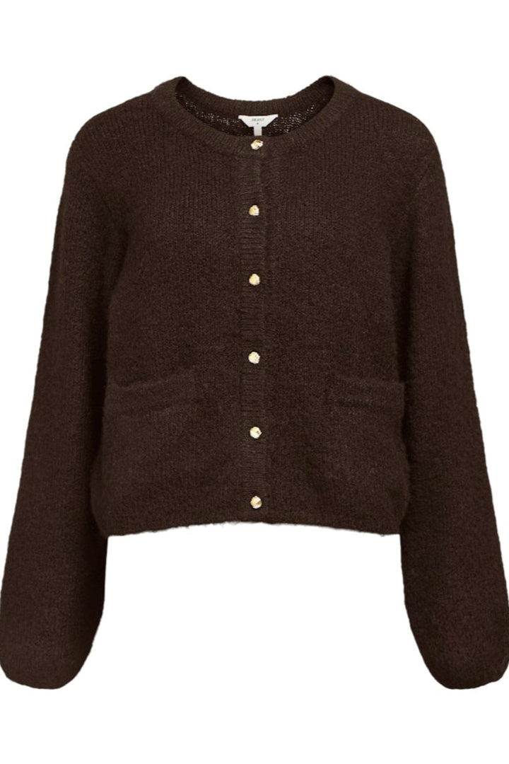 Object - Objsaggia Re L/S Knit Cardigan - 4872680 Seal Brown Melange Cardigans 