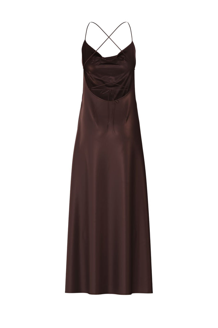 Object - Objsally Maxi Slip Dress - 5094700 Seal Brown