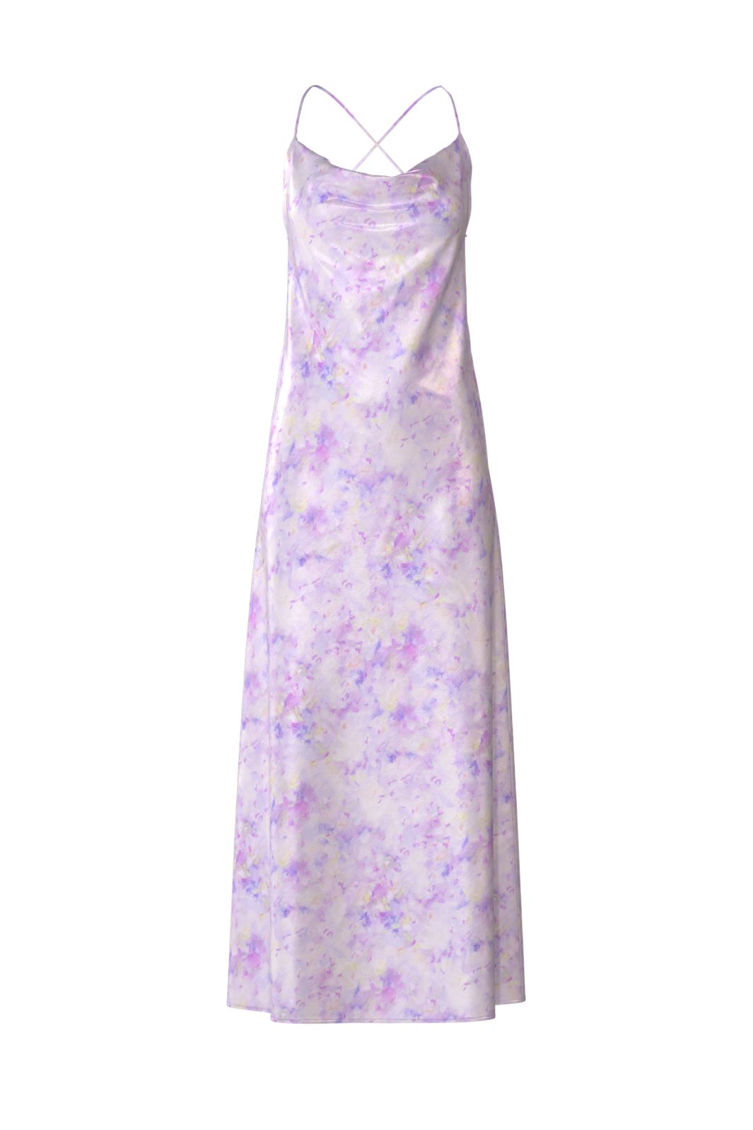 Object - Objsally Maxi Slip Dress - 5094704 Baby Lavender Blurry Flowers