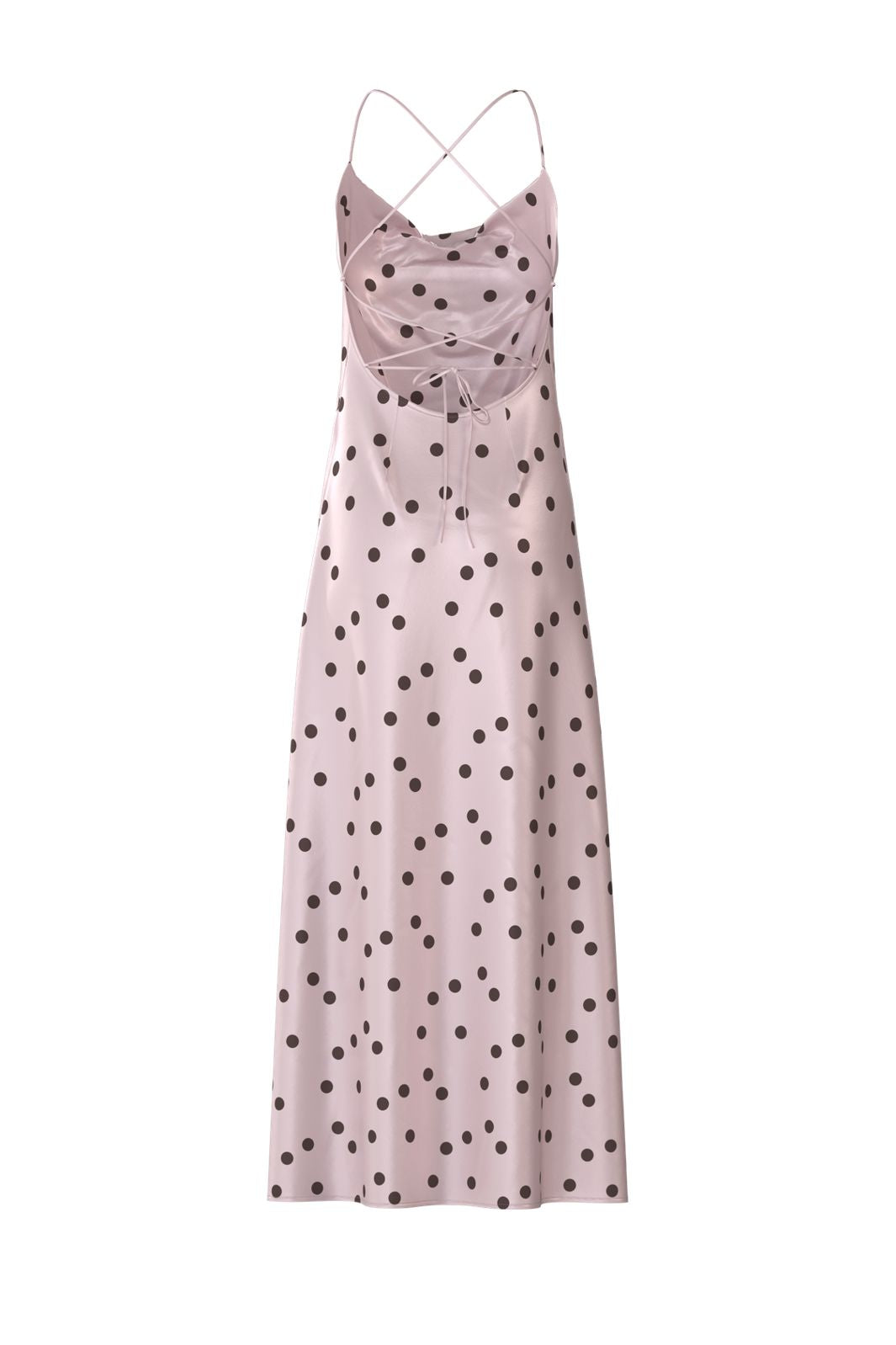 Object - Objsally Maxi Slip Dress - 5094705 Pale Lilac Seal Brown Dots