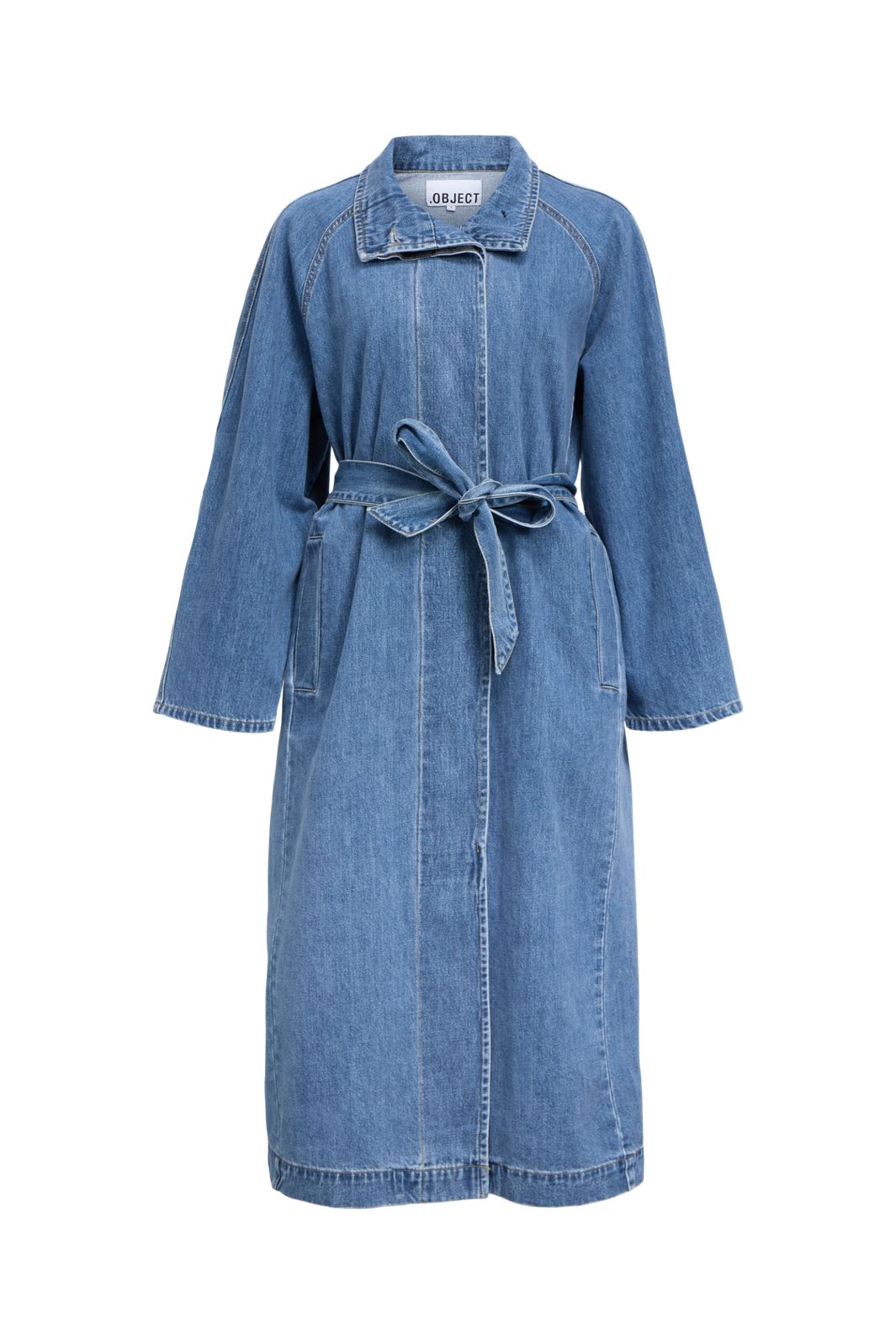 Object - Objtrinna L/S Denim Trenchcoat - 4939834 Medium Blue Denim
