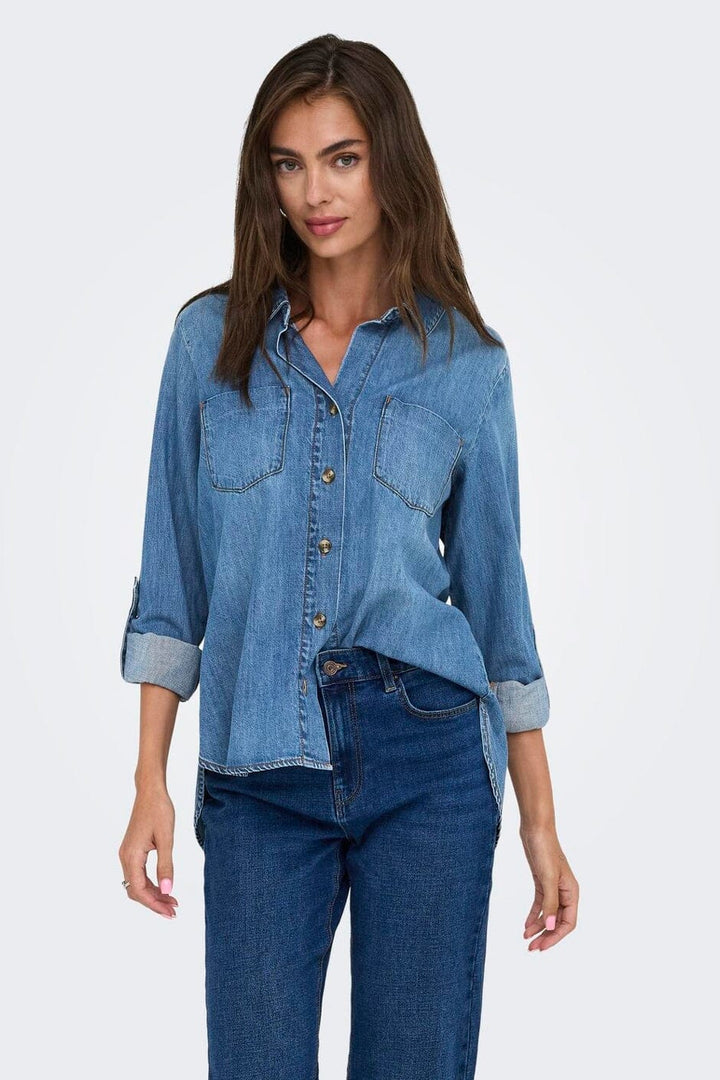 Only - Asmin Shirt L/S Akm - 4888010 Medium Blue Denim