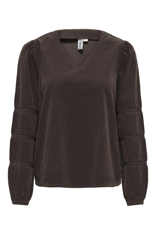 Only - Onlaime L/S Cord Tape Blouse Ox - 5005112 Coffee Bean