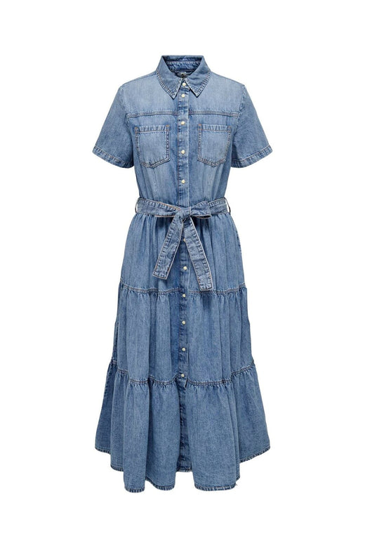 Only - Onlaliyah S/S Layer Dress Akm - 4531306 Medium Blue Denim