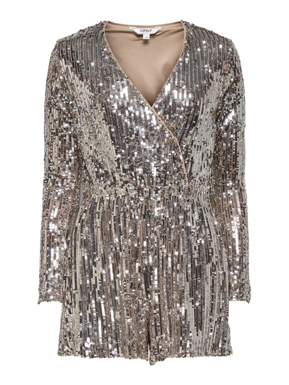 Only - Onlamabel Ls Sequins Playsuit - 4929710 Black Sequnis Buksedragter 