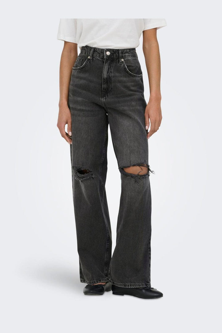 Only - Onlamber Lw Destroy Ovs Baggy Dot - 5016898 Washed Black