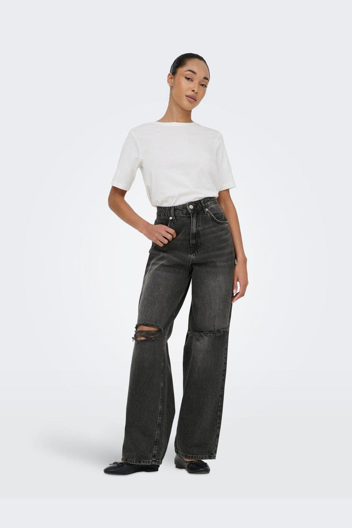 Only - Onlamber Lw Destroy Ovs Baggy Dot - 5016898 Washed Black