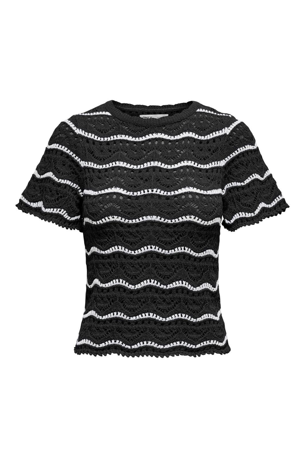 Only - Onlannasofia Life Ss Stripe O-Neck Knt 15318123 - 4792585 - Black Cloud Dancer