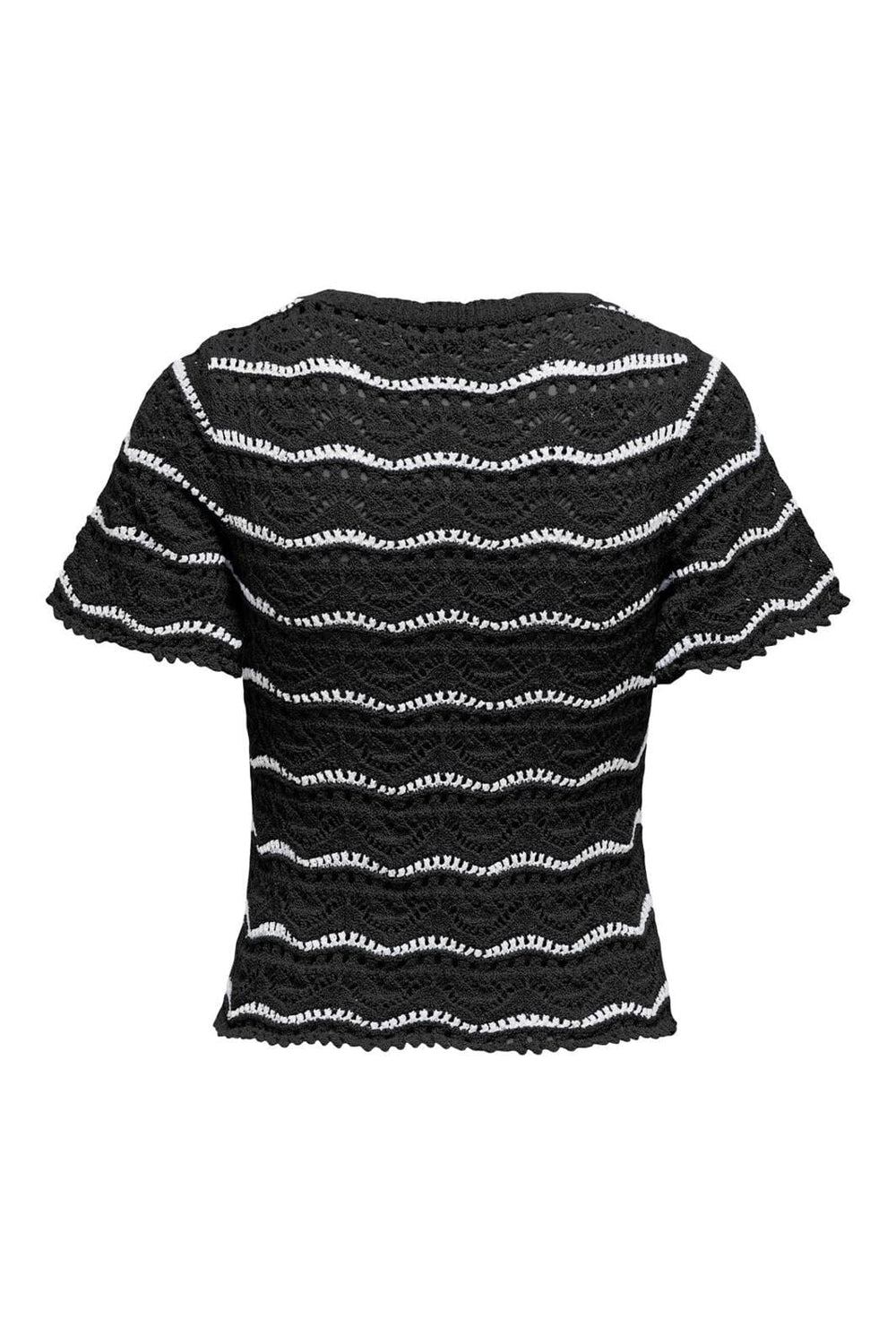 Only - Onlannasofia Life Ss Stripe O-Neck Knt 15318123 - 4792585 - Black Cloud Dancer