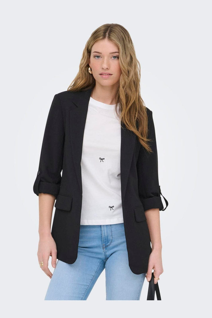 Only - Onlaris Life 3/4 Loose Blazer Cc - 4726183 Black