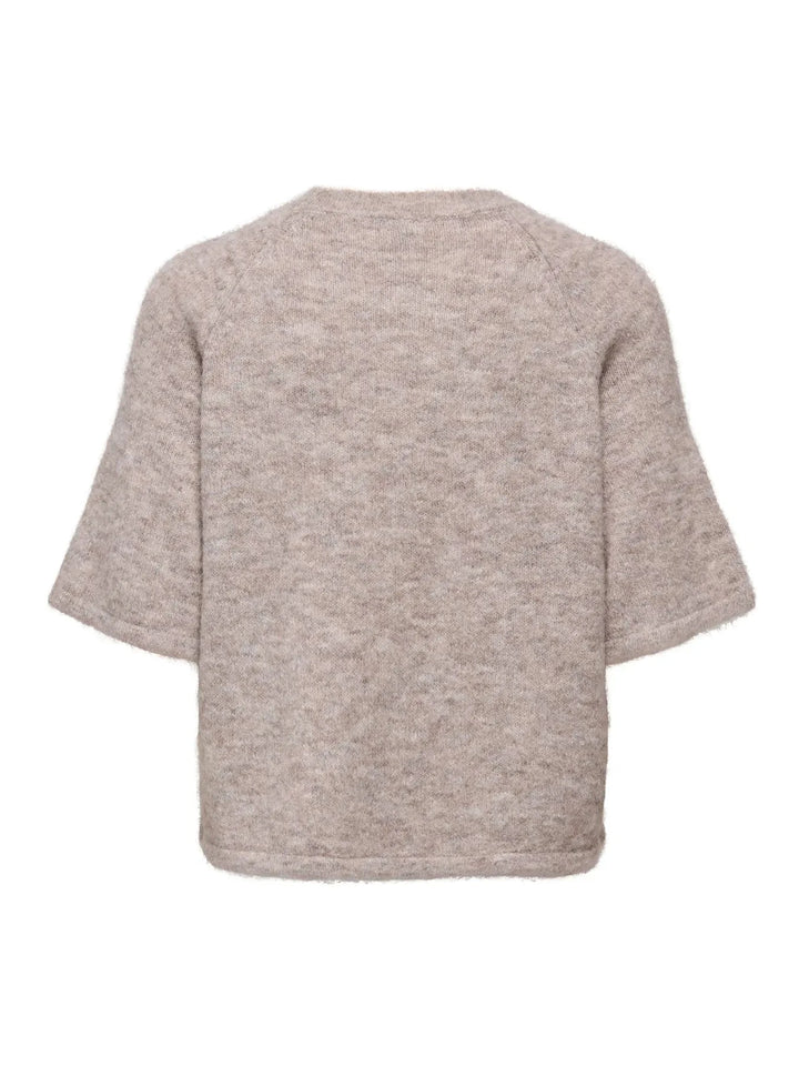 Only - Onlazu 2/4 Raglan O-Neck Knt - 4895122 String Melange Strikbluser 