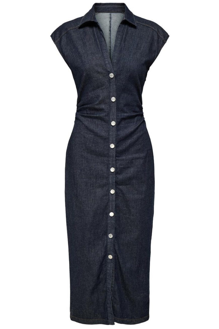 Only - Onlbabe Capsleeve Midi Dress Rinse - 4921304 Dark Blue Denim
