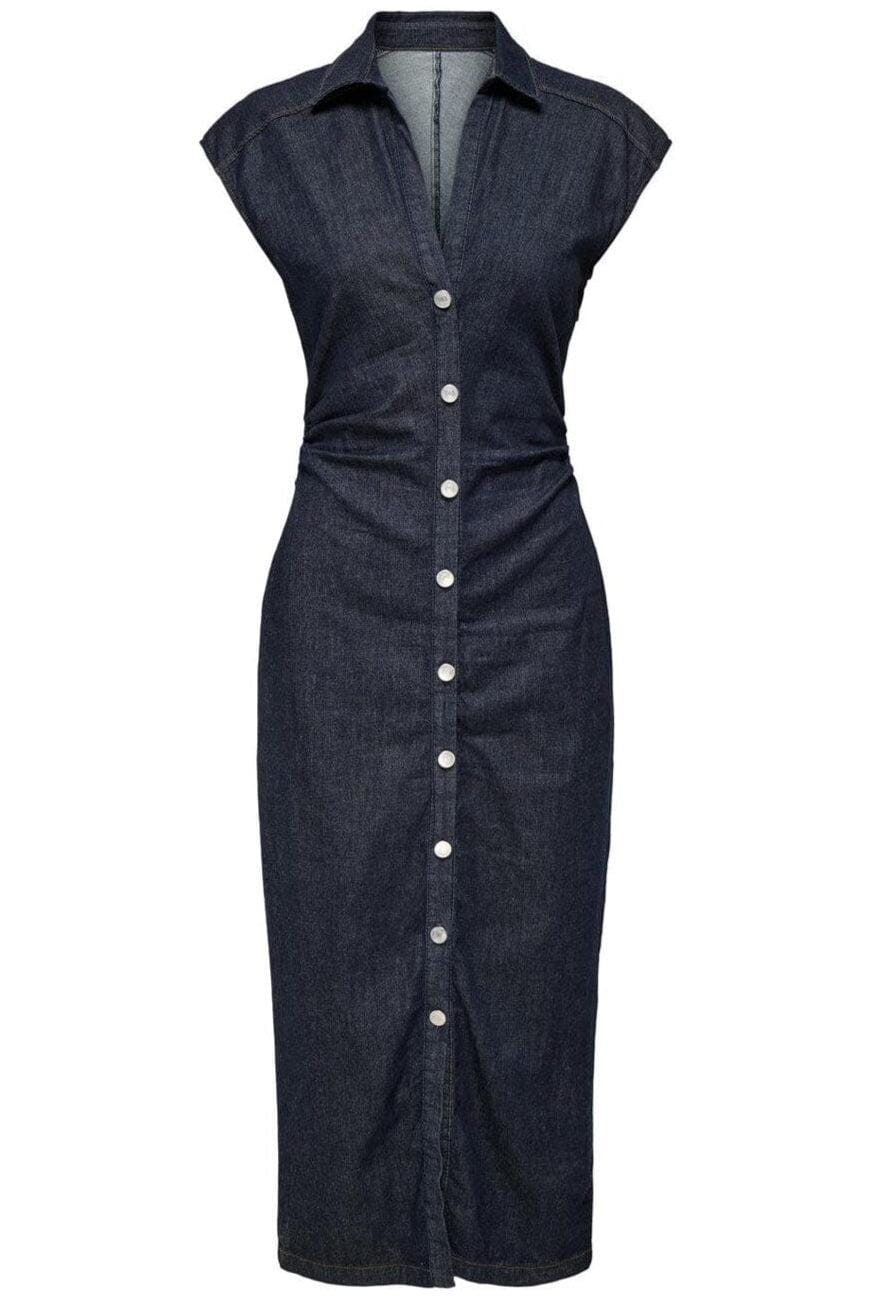 Only - Onlbabe Capsleeve Midi Dress Rinse - 4921304 Dark Blue Denim