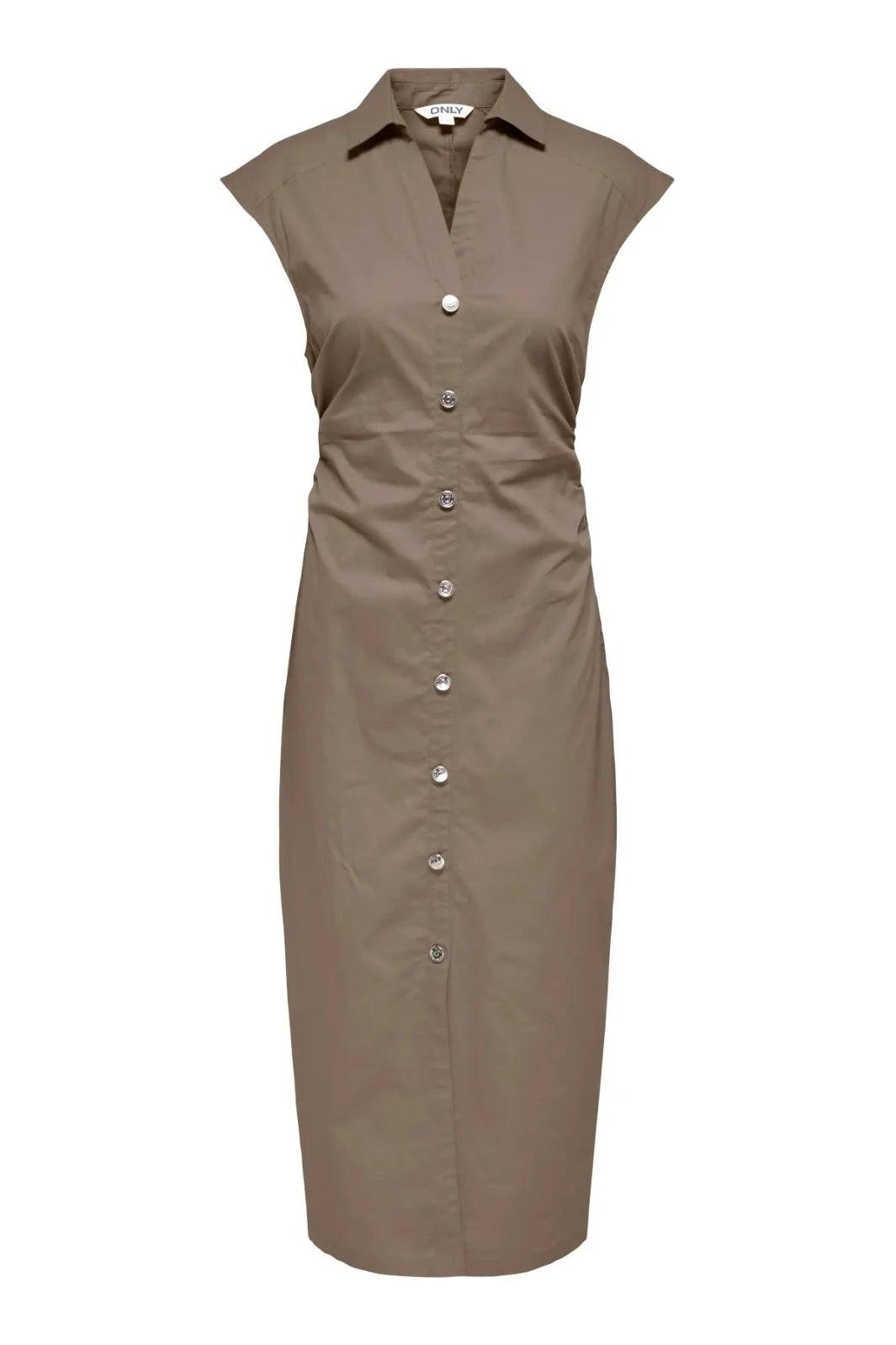 Only - Onlbabe-Zora Capsleeve Midi Dress - 5047761 Walnut Kjoler 