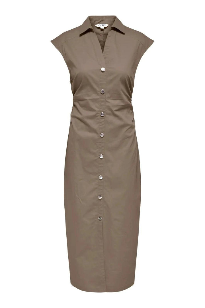 Only - Onlbabe-Zora Capsleeve Midi Dress - 5047761 Walnut Kjoler 