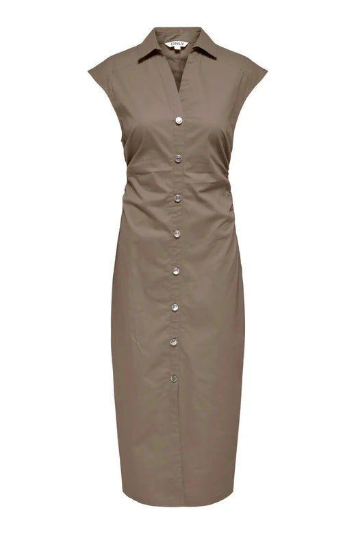 Only - Onlbabe-Zora Capsleeve Midi Dress - 5047761 Walnut Kjoler 