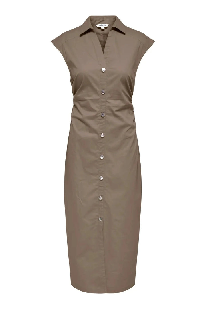 Only - Onlbabe-Zora Capsleeve Midi Dress - 5047761 Walnut Kjoler 