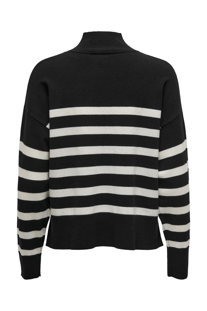Only - Onlbari L/S Highneck Knt - 4117569 Black Cloud Dancer