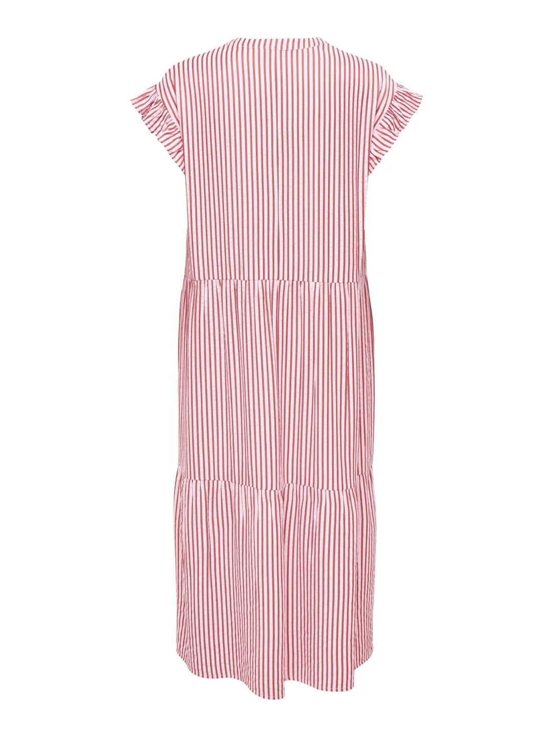 Only - Onlbari Sl Fril Vneck Midi Dress - 5029953 Romance Rose W. Spice Apple Kjoler 