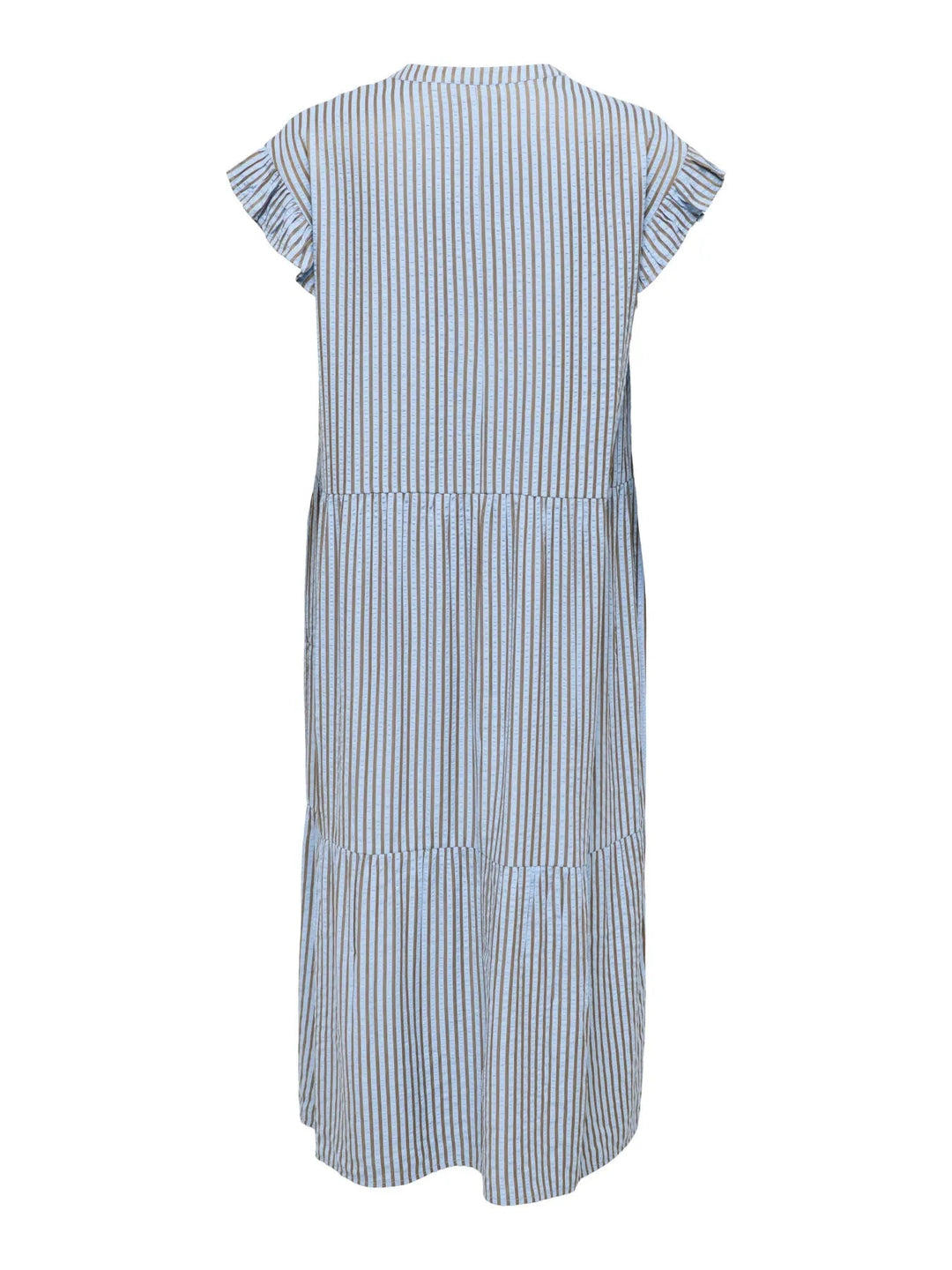 Only - Onlbari Sl Fril Vneck Midi Dress - 5029954 Soft Chambray W. Morel Kjoler 