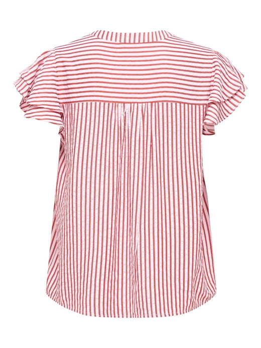 Only - Onlbari Sl Frill V-Neck Top - 5025186 Romance Rose W. Spice Apple Toppe 