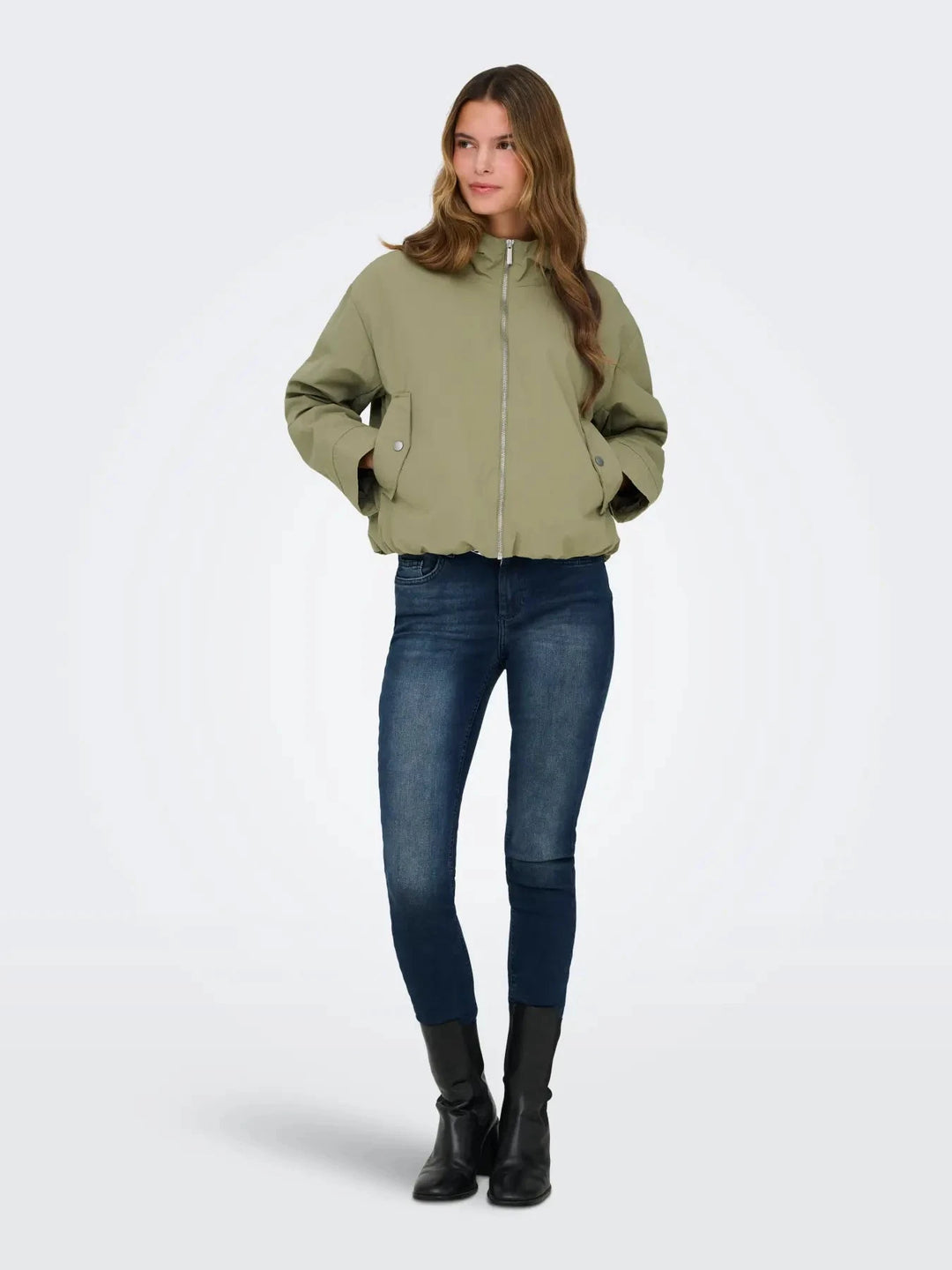 Only - Onlbealo Hood Jacket - 4982404 Aloe Silver Trim Jakker 