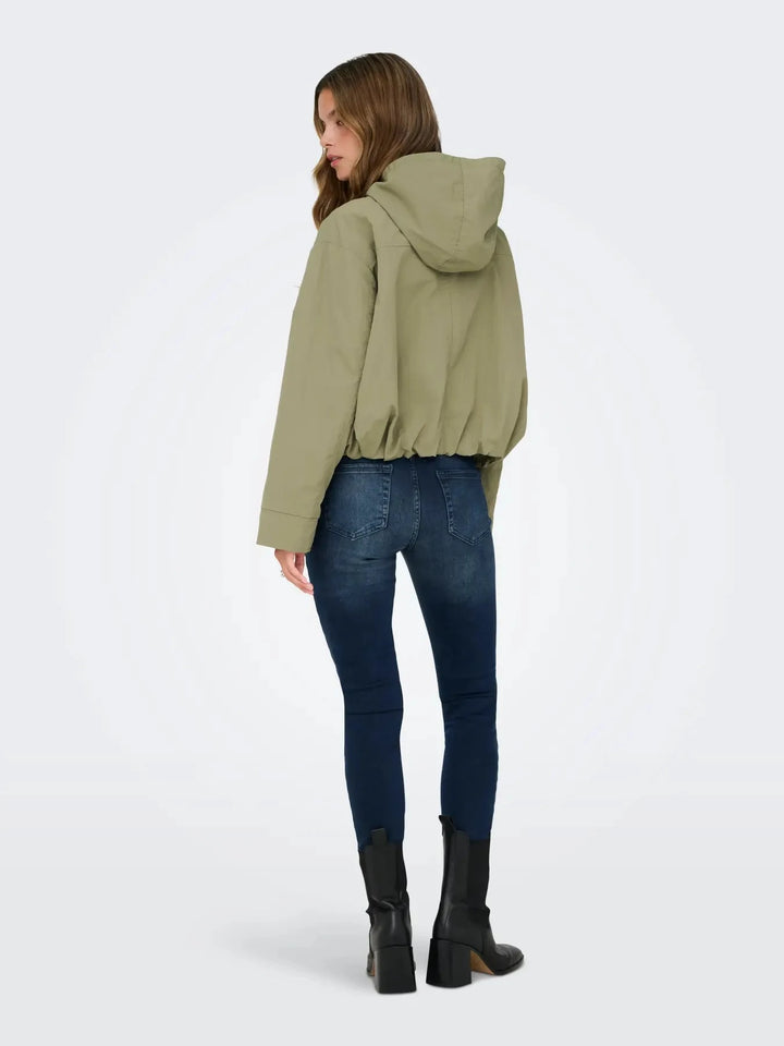 Only - Onlbealo Hood Jacket - 4982404 Aloe Silver Trim Jakker 