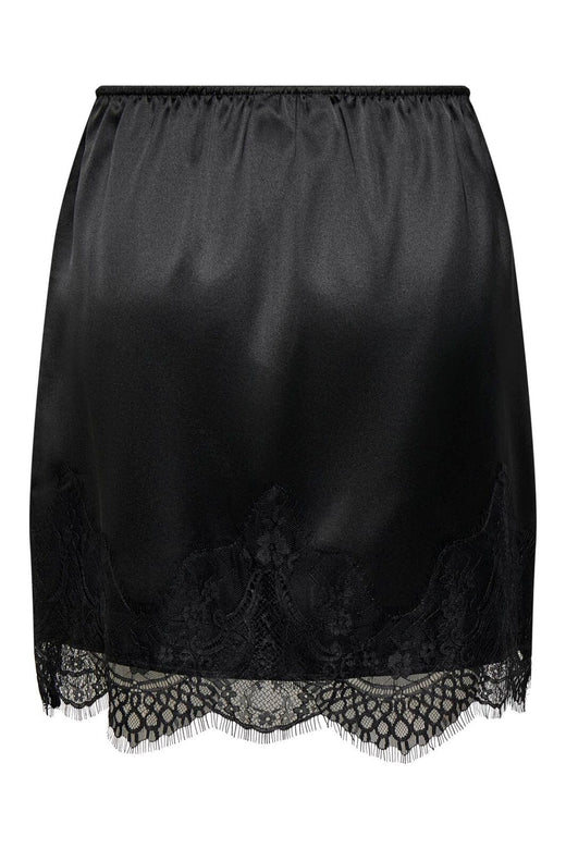 Only - Onlbella Short Satin Lace Skirt - 5116497 Black Dtm Lace