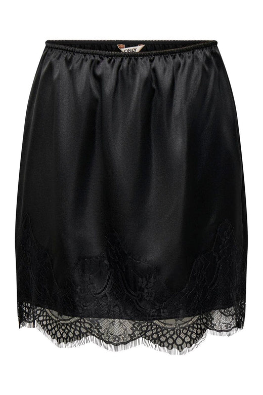 Only - Onlbella Short Satin Lace Skirt - 5116497 Black Dtm Lace