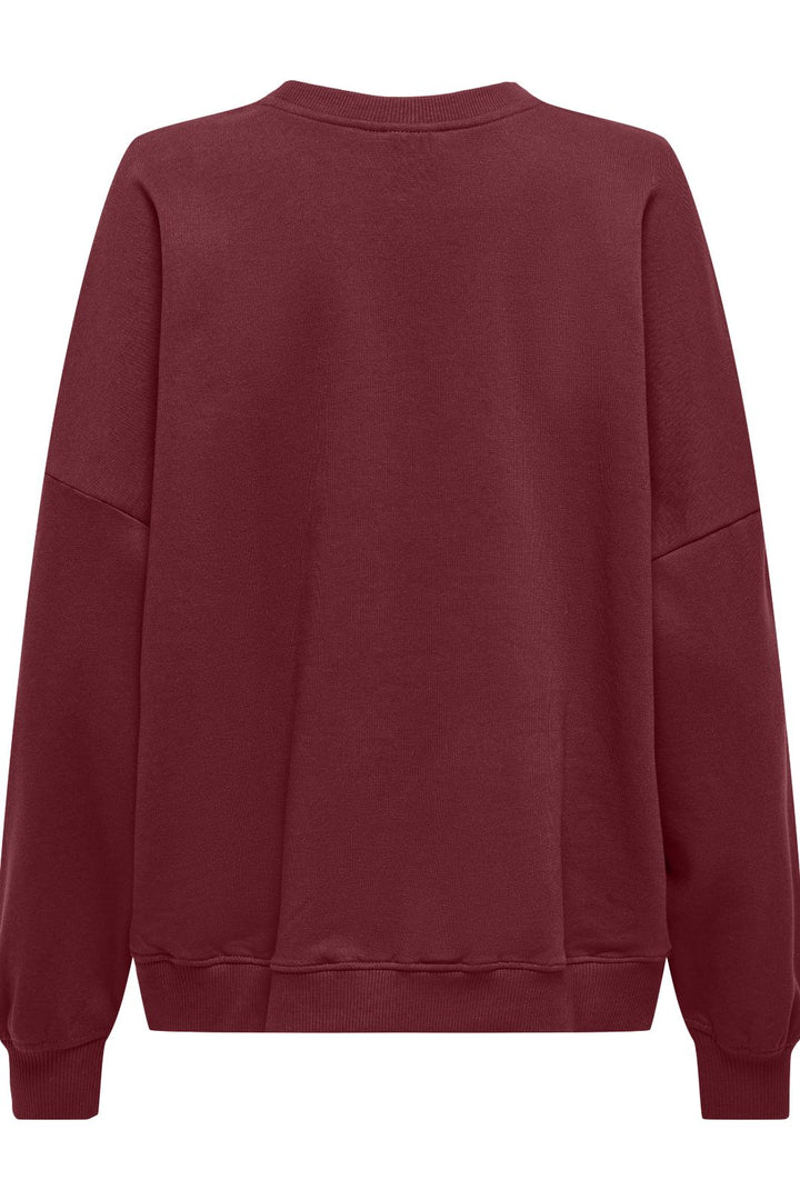 Only - Onlbila L/S Bear O-Neck Swt - 4892453 Cabernet Lazy Sweatshirts 