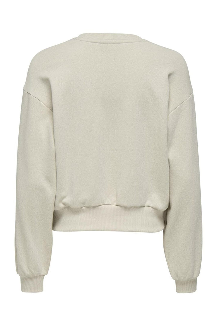 Only - Onlbonet L/S O-Neck Swt - 4890006 Pumice Stone Iconic