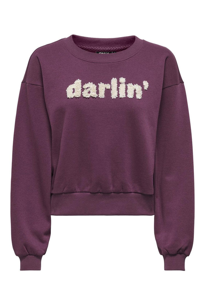 Only - Onlbonet L/S O-Neck Swt - 4928927 Winetasting Darlin (Pumice Stone)
