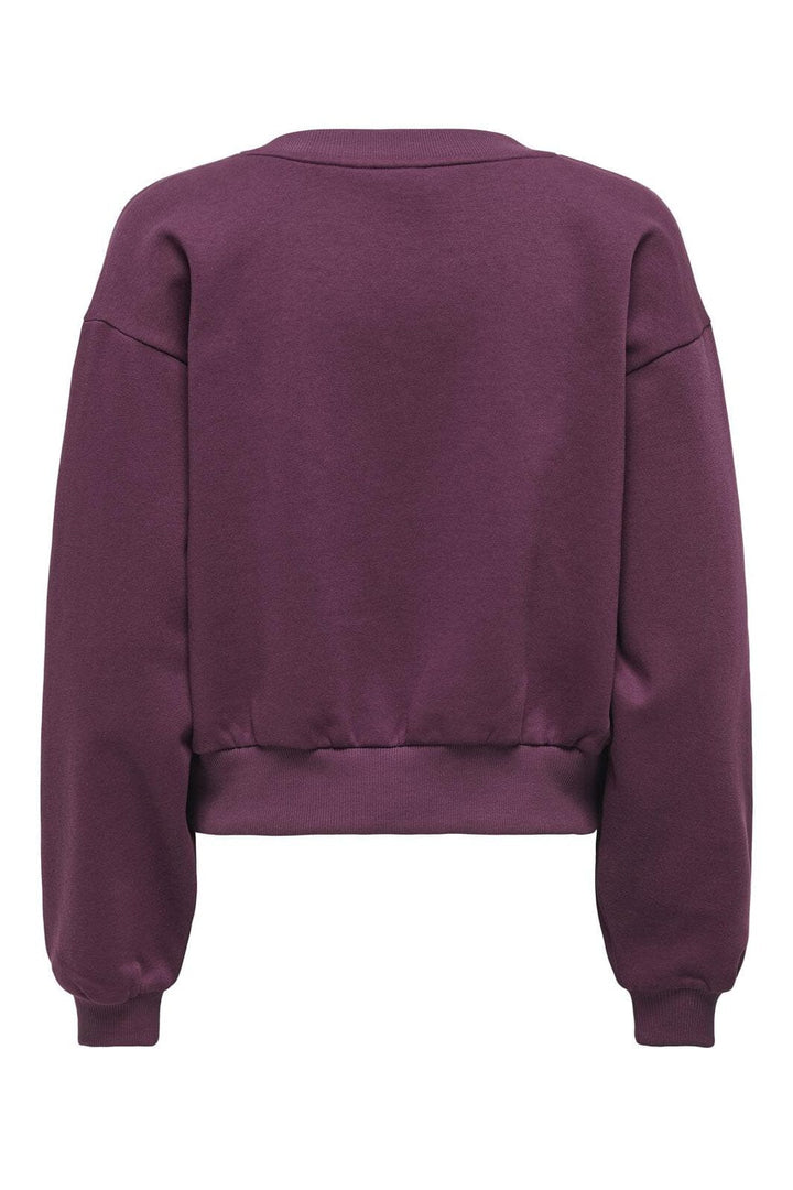 Only - Onlbonet L/S O-Neck Swt - 4928927 Winetasting Darlin (Pumice Stone)