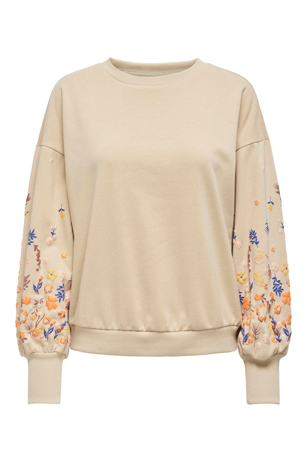 ONLY Onlbrooke L/S O-Neck Flower SWT Sweat-shirt pour femme (lot de 4), Motif pomme épicée/imprimé : fleur à manches, M