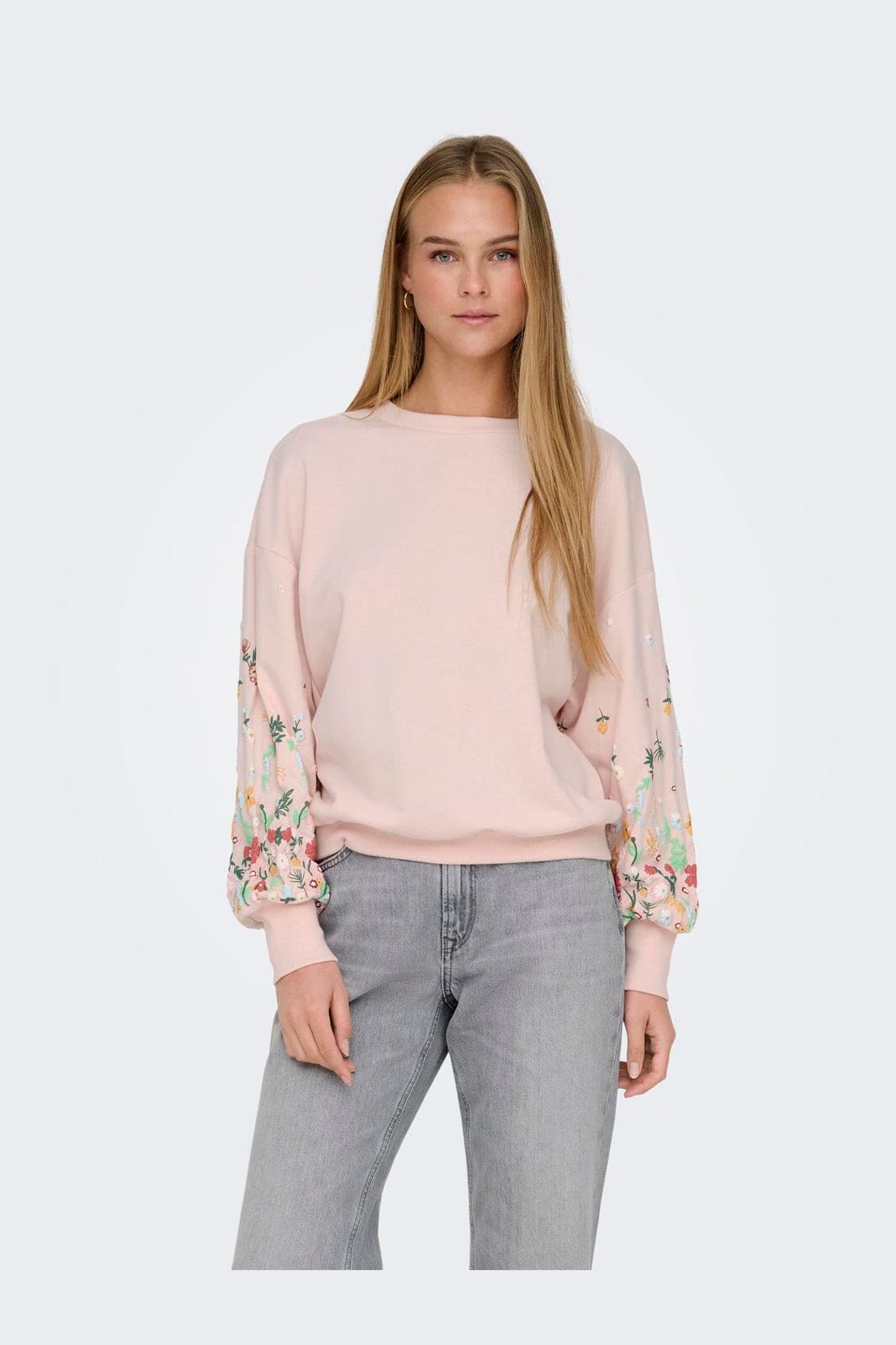 Only - Onlbrooke L/S O-Neck Flower Swt - 4691872 Potpourri Sleeve Flower