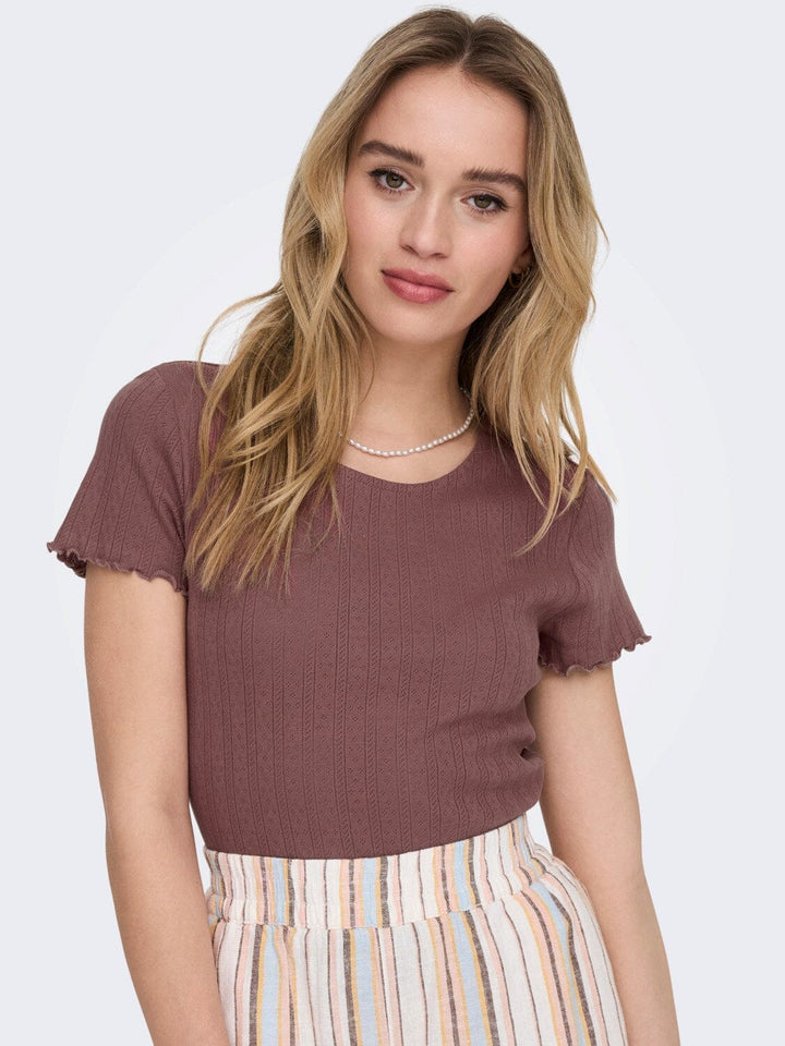 Only - Onlcarlotta S/S Top - 3872447 Rose Brown Toppe 