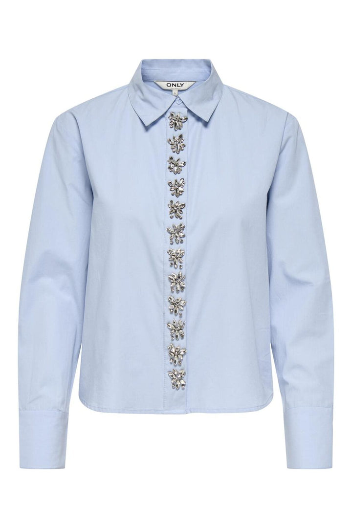 Only - Onlcarly Ls Reg Embelis Shirt - 4866535 Kentucky Blue