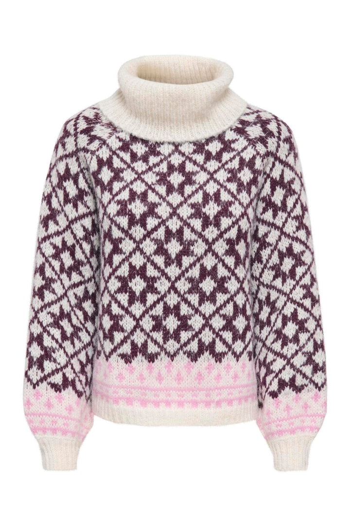 Only - Onlcaro Ls Rollneck Cc Knt - 5020732 Birch Fig/Cyclamen