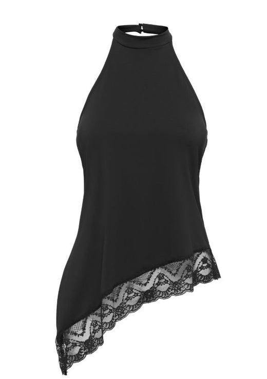 Only - Onlcarolina S/L Halterneck Top - 5128383 Black Black Glitter Toppe 