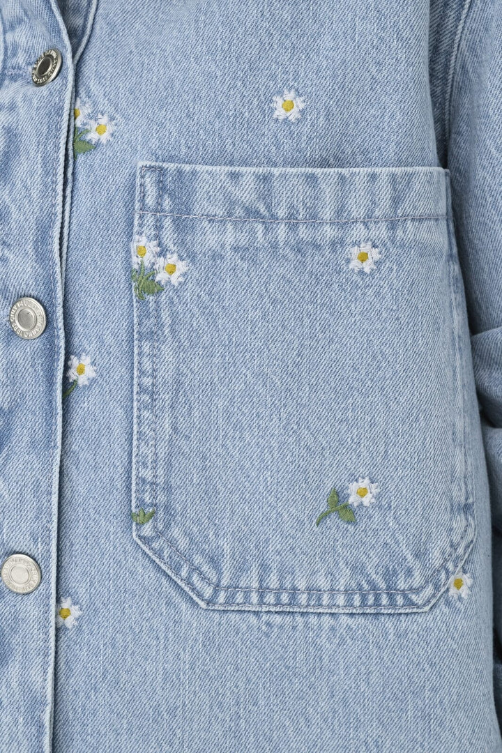 Only - Onlcassie Emb Ls Ovs Shirt Akm - 4769525 Light Blue Denim