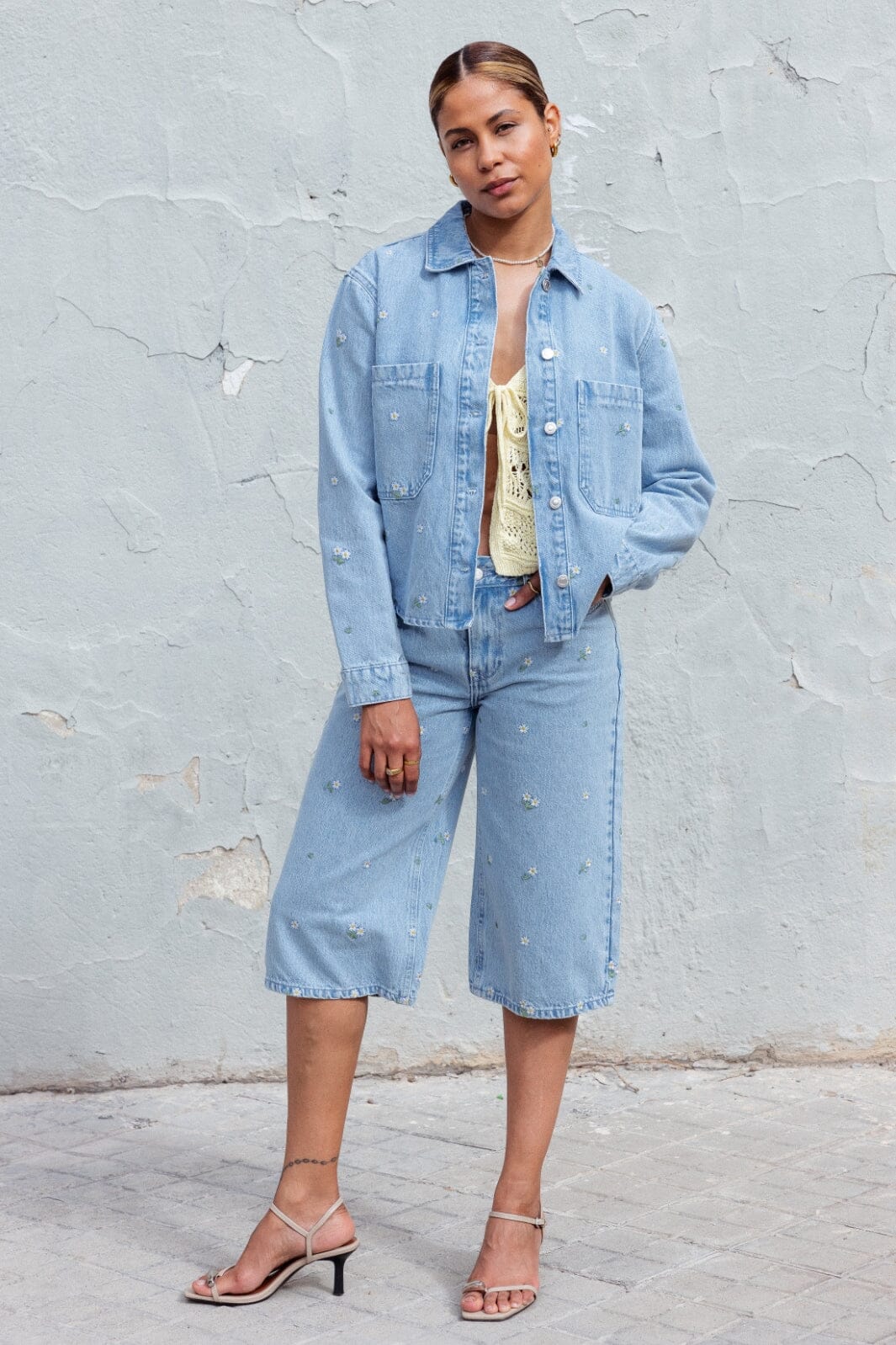 Only - Onlcassie Emb Ls Ovs Shirt Akm - 4769525 Light Blue Denim