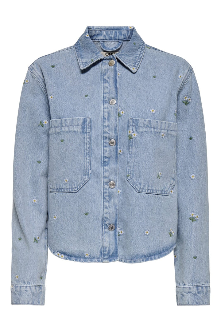 Only - Onlcassie Emb Ls Ovs Shirt Akm - 4769525 Light Blue Denim