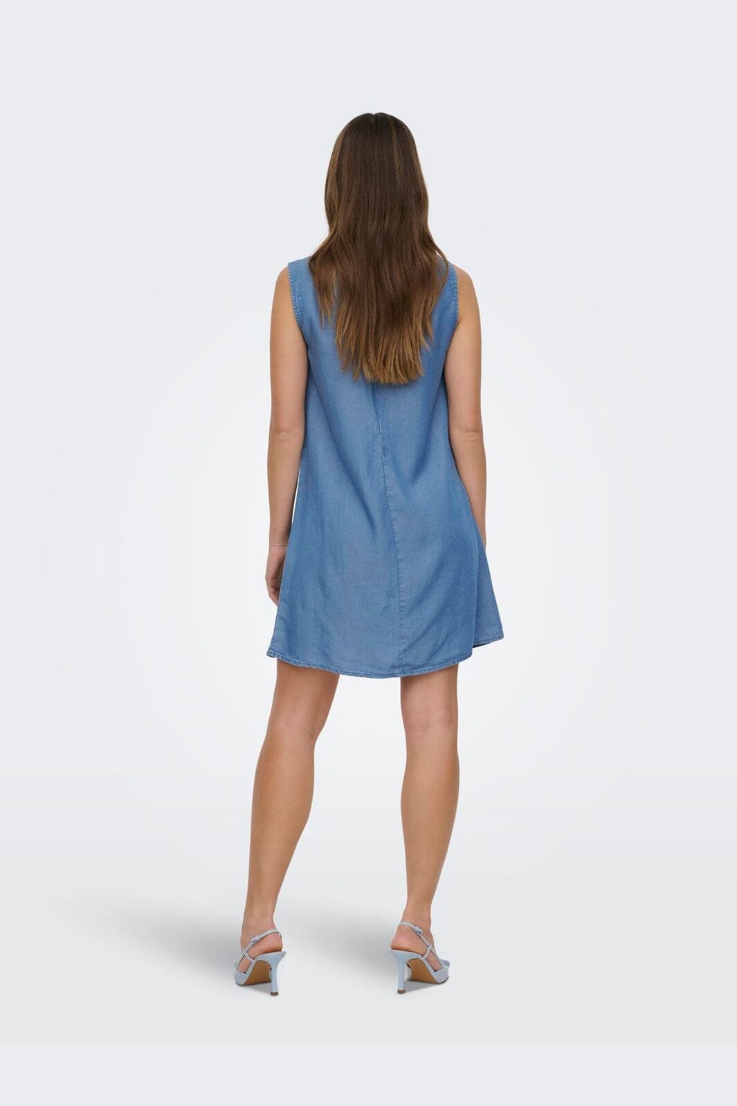 Only - Onlcharis Life Sl Short Dress Cc - 4910754 Medium Blue Denim