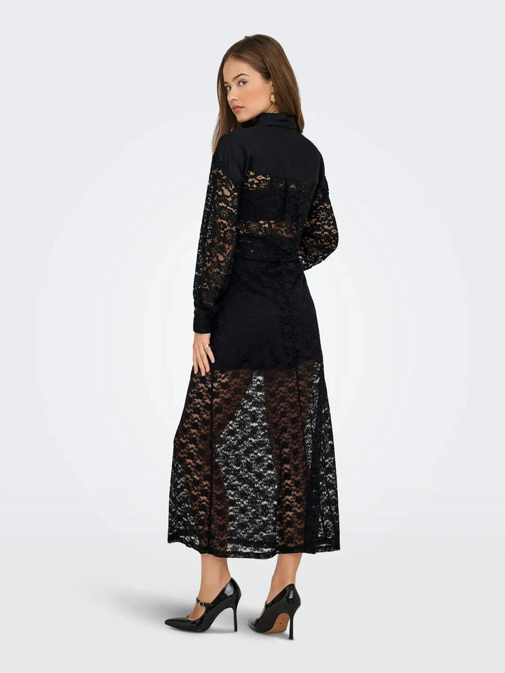Only - Onlchigo Cali Life Lace Ankle Skirt - 4855496 Black Nederdele 