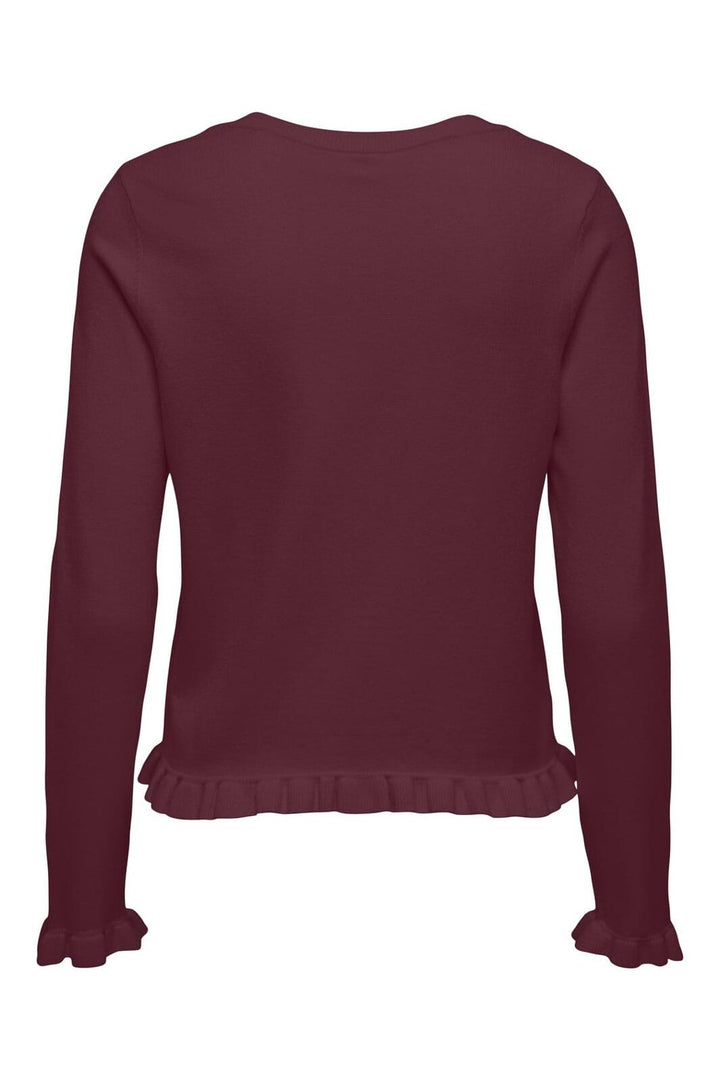 Only - Onlcinderel Ls Frill Cardigan Knt - 4980177 Windsor Wine