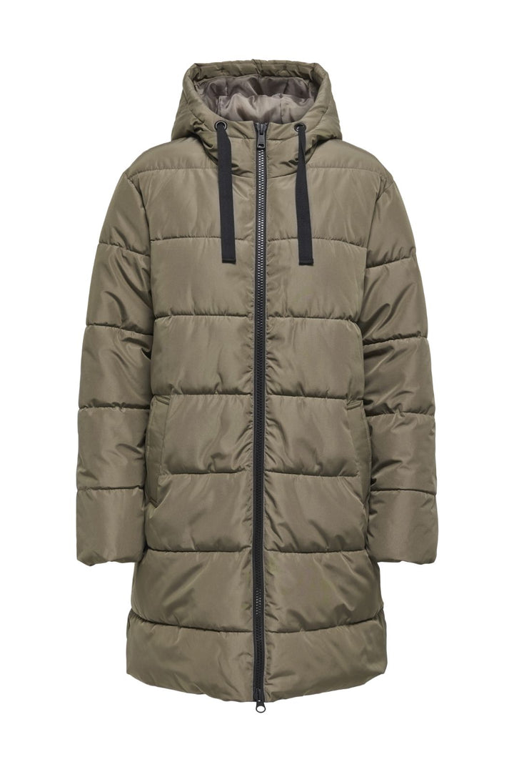 Only - Onlclair Puffer Hood Coat Cc - 4780666 Stone Gray Jakker 