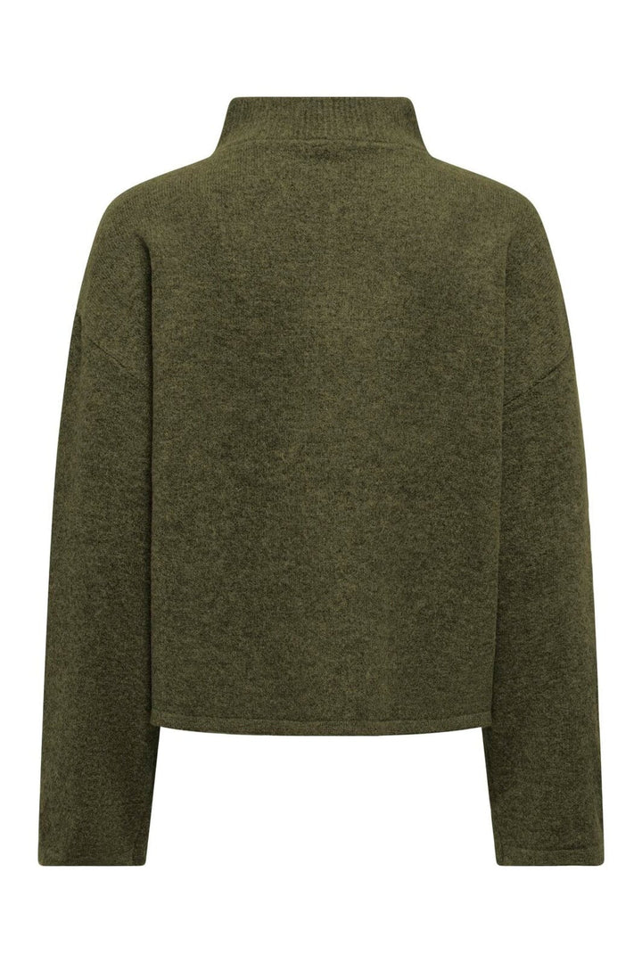 Only - Onlclara Ls Half Zip Knt - 5137517 Burnt Olive Melange/Silver Zip